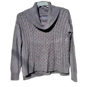 Gray American Eagle Cowl Neck Sweater